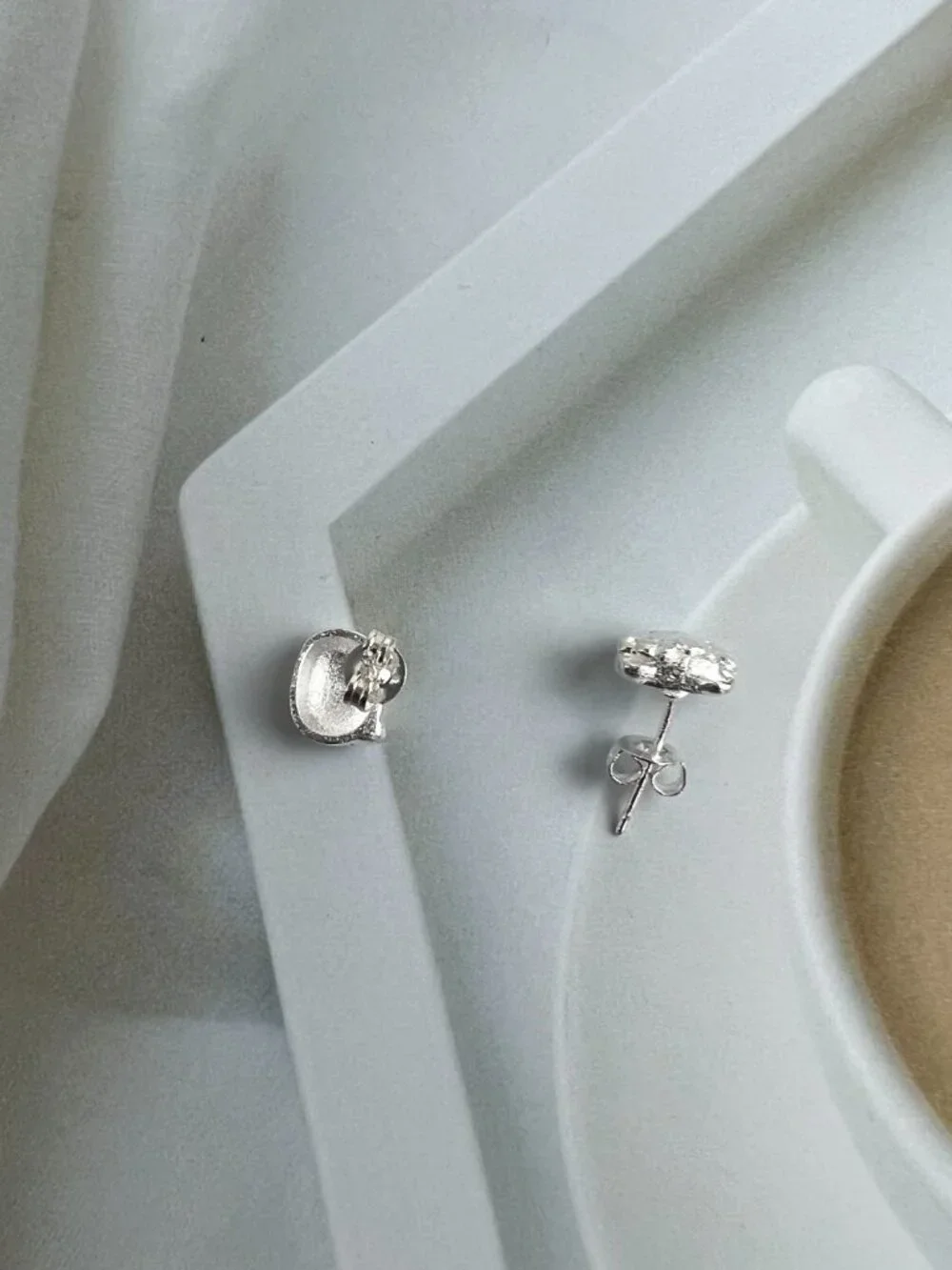 Hello Kitty Sterling Silver Diamond Stud Earrings